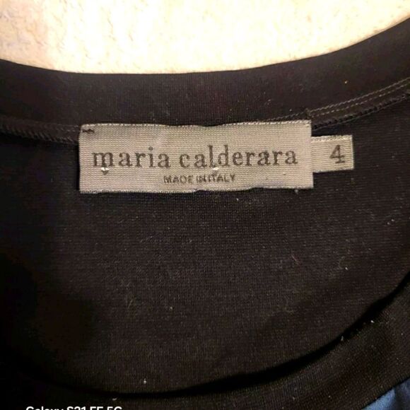 NWT Maria Calderara Black Knit/ Indigo Blue Oversized Tunic Sz. Large/MC 4 $648 - Picture 4 of 5